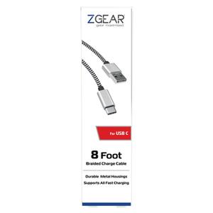 Zgear USB-C/A Braided Charge and Sync Data Cable (8 ft)