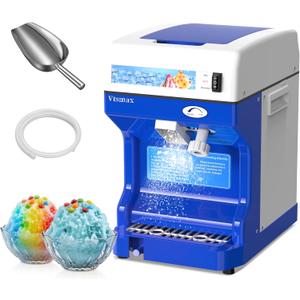 Electric Ice Shaver Machine, 250W Shaved Ice Machine Tabletop with Aluminum Alloy Blade, Thickness Adjustable 265lbs/hr Rotate Speed & Strong Power for Home and Commercial Use Blue(2.3Qt)