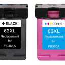 63XL Black and Tri-Color Ink replacement Cartridges, For F6U63A