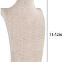 Necklace Bust Display Stand, Necklace Holder, Pendant Chain Necklace Organizer for Women (Yellow Linen, L 1PCS) 11.4in