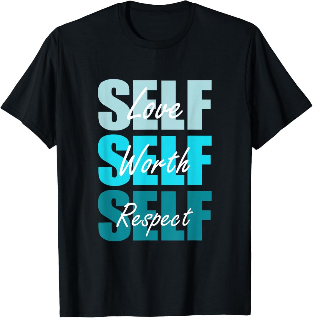 Turquoise Self-ish X 3 Turquoise Color Graphic T-Shirt (Black, Medium)