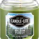 Candle-lite Scented Candles, Balsam Forest Fragrance, One 18 oz. Single-Wick Aromatherapy Candle with 110 Hours of Burn Time, Green Color
