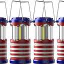Lichamp LED Camping Lantern, 4 Pack Battery Powered Flashlight for Power Outages, Portable Collapsible Hanging Light Essential for Home, Outdoor, Emergency Lamp Survival Kit Gear for Hurricane, I4AF (Red+White+Blue)