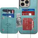 GUERNICA for iPhone 16 Pro Max Wallet Case with RFID Blocking Card Holder for Women Men, Kickstand Shockproof Phone Case for iPhone 16 Pro Max(6.9"),Light Green