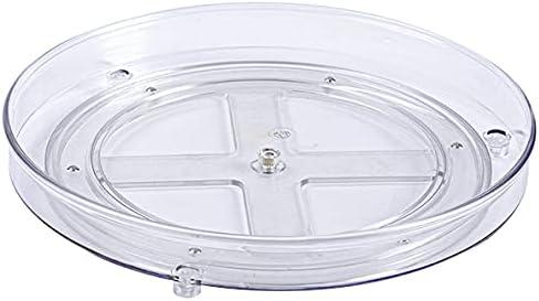 Lazy Susan Rotating Kitchen Turntable Food Storage Spinning Organizer Container for Countertop, Cabinet, Pantry, Fridge, Cupboard, Vanity, Office, Baking Supplies, Spices, Condiments - 10.5" Clear