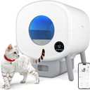 Cumrige Self Cleaning Litter Box, 95 L Automatic Cat Litter Box Self Cleaning for Multiple Cats, with Safety Protection, App Control,2 Roll Garbage Bags,White