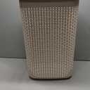 Mind Reader Slim Laundry Hamper with Lid, 60L Tall Clothes Basket, Narrow Tapered Design for Bathrooms, Closets and Laundry Rooms, Plastic, Ivory (1 Piece)