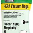 Clean Obsessed H-10 HEPA Bags Fits Riccar Model 1500 & Simplicity Type H (9 Bag Pack)