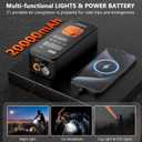 Tire Inflator Portable Air Compressor - 4X Faster Inflation, 150PSI Air Pump for Car Tires with Digital Pressure Gauge/LED Light, Portable Tire Inflator for Car, Moto, Bike, Ball, etc (Black & Orange)