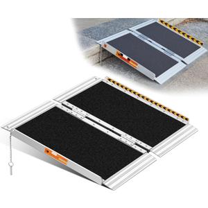Wheelchair Ramp 2 Feet, Portable Ramps for Wheelchairs for Home, 800LBS Capacity Folding Non-Slip Aluminum Handicap Ramp, Wheel Chair Ramp for Home Steps, Stairs, Doorways, Car, Curbs (2FT(Using height 2-6 inch))
