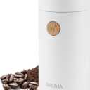 Aroma Housewares Mini Coffee Grinder and Electric Herb Grinder with 304 Stainless Steel Grinding Blades and a See-through Lid (40 g.), White, 40g