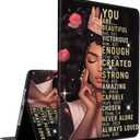 Case for iPad 10.2 9th / 8th / 7th Generation (2021/2020/2019 Model) 10.2 Inch, iPad Air 3 Case/10.5 Inch Pro, Multi-Angle Smart Stand Cover Auto Sleep/Wake, African American Women Black Queen