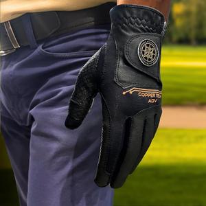 Copper Tech Adv 2.0 Golf Gloves Men Right Handed Golfer & Left Handed Golfer | Joint Support Copper Compression Mens Golf Glove | Tear Resistant Durability and Tacky Grip for Max Control (Medium)