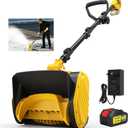Snow Mill Battery, Electric Snow Shovel, 20V Useful Width 28cm, Snow Height Max. 15 cm, Cordless Snow Blower, 2400 RPM, 3000 mAh Battery (Black)