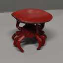 Distressed Red Decorative Cast Iron Crab Shaped Dish