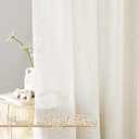 NICETOWN Flax Polyester Linen Curtains for Windows 84 inch Length, Grommet Semi Sheer Vertical Drapes Privacy Added with Light Filtering for Bedroom/Living Room, W52 x L84, 2 Pieces