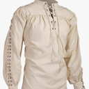 Underwear Men's Loose Linen Medieval Gothic Renaissance Shirt Long Sleeve Pirate Mercenary Costume(size M)