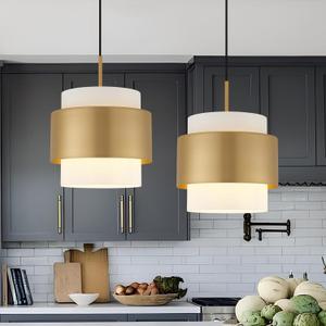 9.8" Modern Pendant Lights, Pendant Lights Kitchen Island with Milky White Glass Lampshade, Farmhouse Pendant Lighting for Dining Room Hallway Porch, 2 Pack