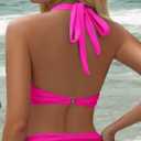 Zilcremo Bikini Tops for Women Twist Front Bikini Top Push Up Padded 2025 Halter Bathing Suit Tops Only (S)