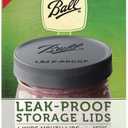 Ball Leak-Proof Plastic Lids for Glass Mason Jars, Used for Canning, Pickling, Juice, Jam, Jelly(Pack of 2))