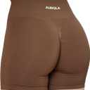 AUROLA Intensify Workout Shorts for Women Seamless Scrunch Short Gym Yoga Running Sport Active Exercise Fitness Shorts (Medium, Carob Brown)