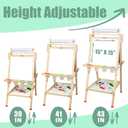 Joyooss Art Easel for Kids with Double-Sided Magnetic, Wooden Standing Kids Easel with Dry Erase Whiteboard & Chalkboard, Height Adjustable Children Easel with Paper Roll, Bonus Toddler Art Supplies