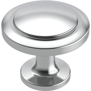 Alzassbg 10 Pack Polished Chrome Cabinet Knobs, 1-1/4 Inch Diameter Round Kitchen Knobs for Cabinets and Drawers AL6012CP