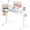 SMUG Standing Desk, Adjustable Height Electric Sit Stand Up Down Computer Table, 48x24 Inch Ergonomic Rising Modern Lift Motorized Gaming Desktop Workstation for Work Home Office, White