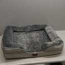 Spotted Play Orthopedic Dog Bed with Sides - Dog Sofa Beds for Medium Dogs, Supportive Foam Pet Couch Bed with Washable Removable Cover, Waterproof Lining and Non-Slip Bottom, Grey - M (28.0"L x 23.0"W x 6.5"Th)