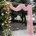 HunnmingRe Lace Wedding Arch Draping Fabric 30" x18 FT, 2 Panel, Pink