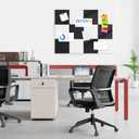 Large Cork Board for Walls 48"x36" |Cork Board Alternative| 12 Pack Felt Wall Tiles| Black Bulletin Board with Removable Adhesive | Cork Boards Pinboard for Office Home Classroom,Black