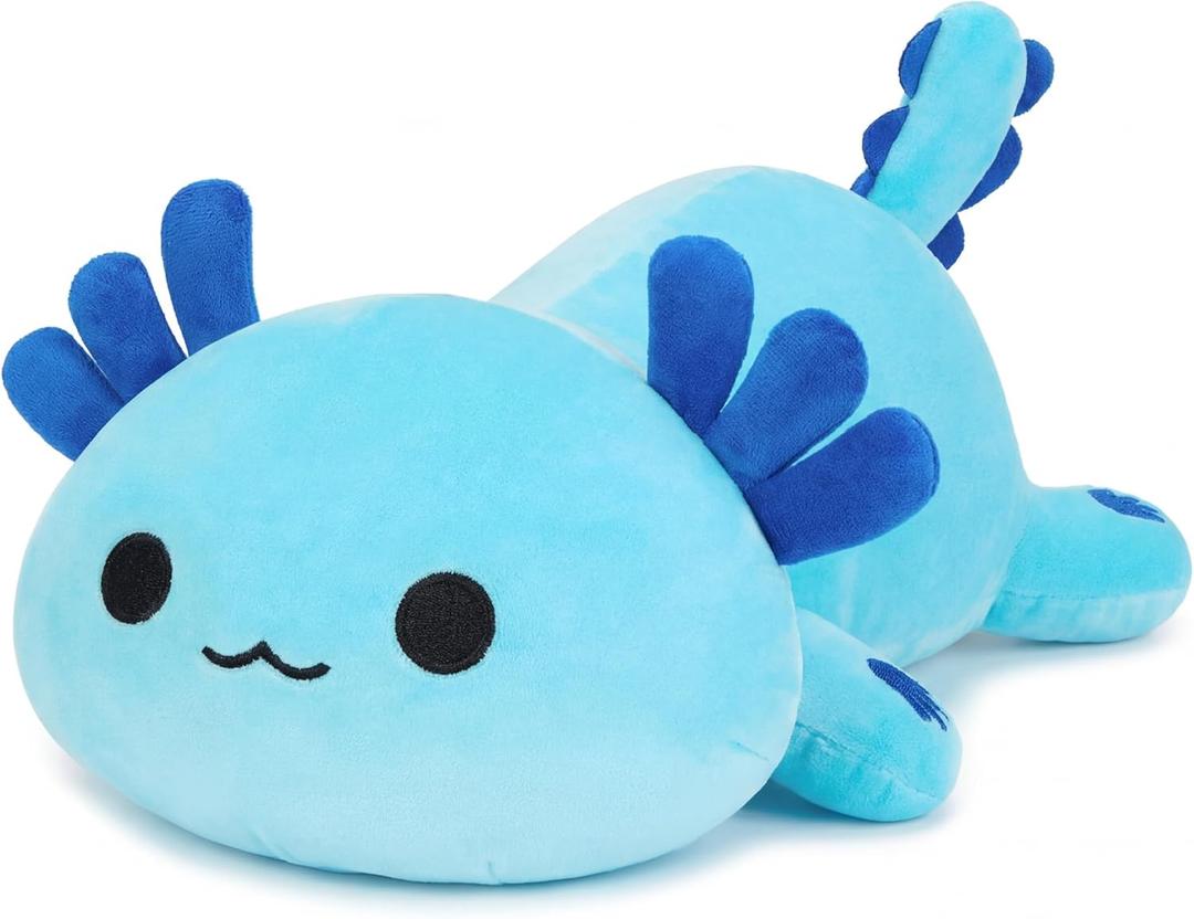 Onsoyours Cute Axolotl Plush, 19" Soft Large Stuffed Animal Salamander Big Plush Pillow, Kawaii Plushie Toy for Kids (Blue Axolotl A, 19")