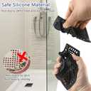 Shower Hair Drain Catcher, 2 Pack 5.1in Square Silicone Hair Catcher Shower Drain, Shower Drain Cover Strainer for Shower Room Floor Drain Protector, Dark Grey