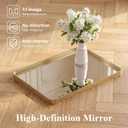 Sweetcrispy Bathroom Mirror 20x16 Inch Metal Framed Rounded Rectangle Vanity Mirror for Wall, Over Sink, Farmhouse, Restroom, Anti-Rust, Modern Decorative, Horizontal or Vertical Hanging, Gold
