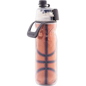O2COOL Mist 'N Sip Misting Water Bottle 2-in-1 Mist And Sip Function With No Leak Pull Top Spout Reusable Sports Water Bottle - 20 oz (Basketball)