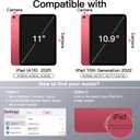 JETech Magnetic Detachable Case for iPad (A16) 11th/10th Generation (2025/2022) with Pencil Holder, Removable Rotating Clear Cover, Portrait/Landscape Stand with Raised Screen View (Pink)