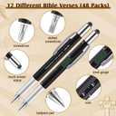 Sayglossy 48 Set Father Day Gifts Bulk for Men 6 in 1 Multi Tool Pen Gift Church Multitool Pen with Bible Verse Bookmarks Screwdriver Motivational for Father's Day Christian Men of God Gifts (Black)