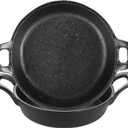 2 Pack Small Cast Iron Skillet, 7 x 7 x 1.7 Inch Small Cast Iron Frying Pan with Handle, Pre-Seasoned Cast Iron Skillet Set, Black Casserole Dish for Kitchen, Indoor, Outdoor, Picnic
