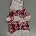 Mogoko Dog Cat Christmas Fleece Jacket with Hood, Pet Warm Sweater Coat for Xmas/Winter Cold Weather(L Size) (12.5"Neck Girth, 16.1"Chest)