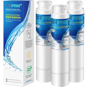 ICEPURE RWF5800A Refrigerator Water Filter Compatible with Frigidaire EPTWFU01, EWF02, Pure Source Ultra II, 3PACK (3 Count (Pack of 1))