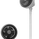 PELONIS 7-Inch Pedestal Air Circulator, Oscillation Fan, 3 Speeds, Adjustable Height (Tabletop/Standing Fan), 75+90 Oscillation, 5-Blade Quiet Pedestal Fan for Bedroom, Office, Home