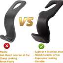 Purse Hook for Car, Superior Leather Headrest Hanger Matching Cars Interior, Brown Back Seat Organizer Storage Holder