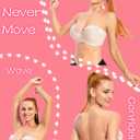 Women's Push up Strapless Bra for Large Breasts with Clear Straps, Never Move On Party Cup B/C/D/DD/DDD/G Size 36D