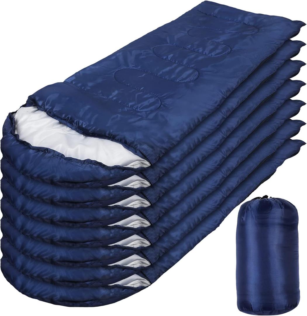 Macarrie 10 Pcs Bulk Sleeping Bags for Homeless Donation Shelter Adults 0 Degree Waterproof Sleeping Bags with Compression Sack for Cold Weather Emergency Hiking Camping Warm, 210 x 75 cm/ 83 x 30"