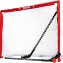 Franklin Sports NHL Youth Street Hockey Set - (2) Kids Junior Hockey Sticks, PVC Goal + Roller Hockey Ball Included - Indoor + Outdoor Net - 46", Red