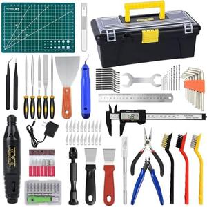 135PCS 3D Printer Tools & Accessories Kit, 3D Printing Tool Set with Tool Box, 3D Printer Accessory Including Nozzle Cleaning Kit, Electric Polishing Machine, Deburring Tool, Sanding Pens, Deburring Kit