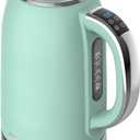Electric Kettle, 1.7L/1500W, Stainless Steel, Digital Touch Panel, Keep Warm Function, Auto Shutoff, BPA-Free, Hot Water Kettle for Coffee & Tea, No Plastic Contact with Water (Light Green)