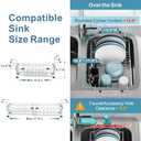 GSlife in Sink Dish Drying Rack - Stainless Steel Capacity Expandable Over The Sink Dish Drainer with Lock Knob and Utensil Holder for Kitchen Sink, 10.8"-17.9" L x 12.8" W, Silver (Medium)