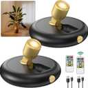 Rechargeable Battery LED Spotlight Indoor: Wireless Mini Art Accent Spot Lights with Timer Remote - Small Dimmable Uplight for Plants Display Painting Dartboard Artwork Portrait Closet