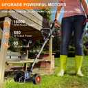 Cordless Weed Wacker with Wheels, 880W Battery Powered Weed Eater with 2 x 21V Batteries, 3-in-1 Electric Grass Trimmer & Brush Cutter with 5 Types Blades, Lightweight Weed Trimmer for Lawn & Garden